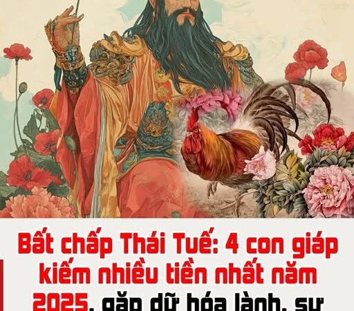 Bất chấp Thái Tuế: 4 con giáp kiếm nhiều tiền nhất năm 2025, gặp dữ hóa lành, sự nghiệp đạt đỉnh