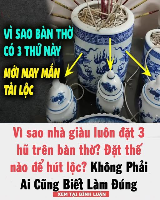 Vì sao nhà giàu luôn đặt 3 hũ gạo – muối – nước trên bàn thờ? Đặt thế nào để hút lộc?