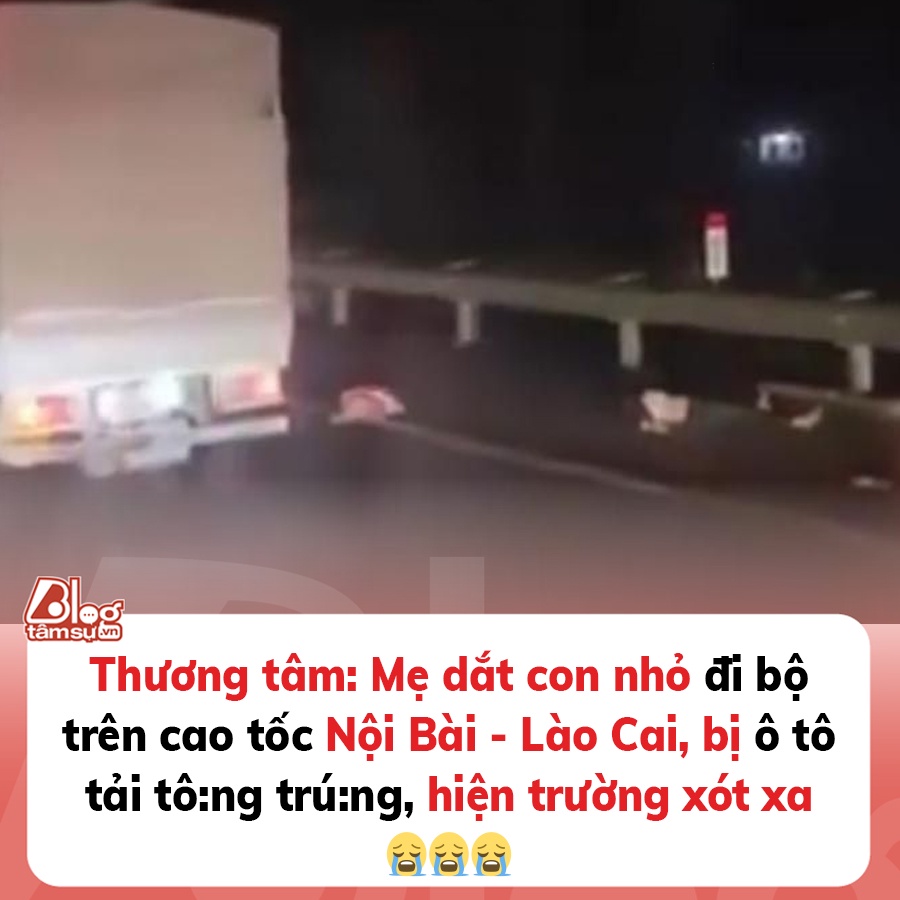 Đi bộ trên đường cao tốc, 2 mẹ con bị xe tải tông th:ương v:ong