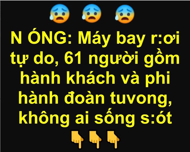 N:ÓNG: Máy bay rơi tự do, 61 người gồm hành khách và phi hành đoàn tuvong