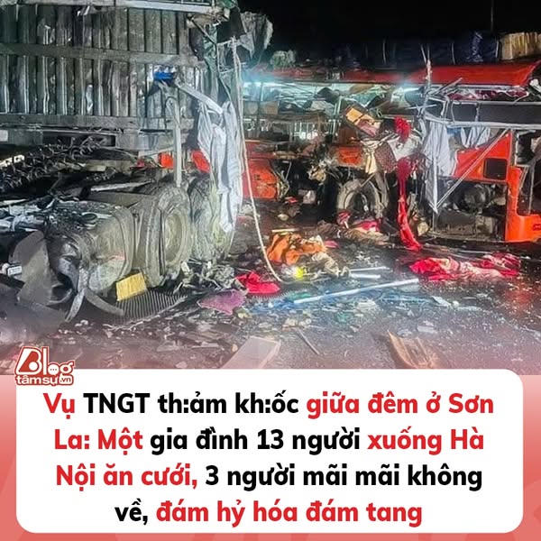 Vụ tai nạn thảm khốc giữa đêm ở Sơn La: Một gia đình 13 người xuống Hà Nội ăn cưới, 3 người t:ử v:ong thương tâm