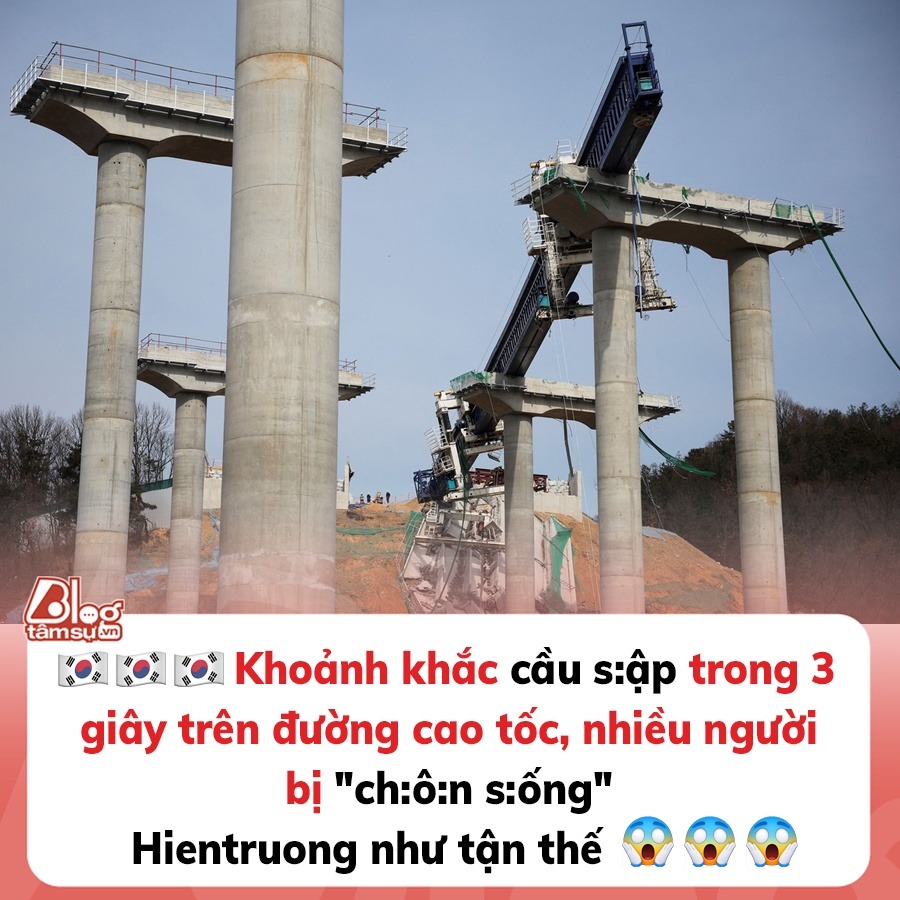 Kinh hoàng khoảnh khắc cầu sập trong 3 giây trên đường cao tốc ở Hàn Quốc, nhiều người bị ‘chôn sống’