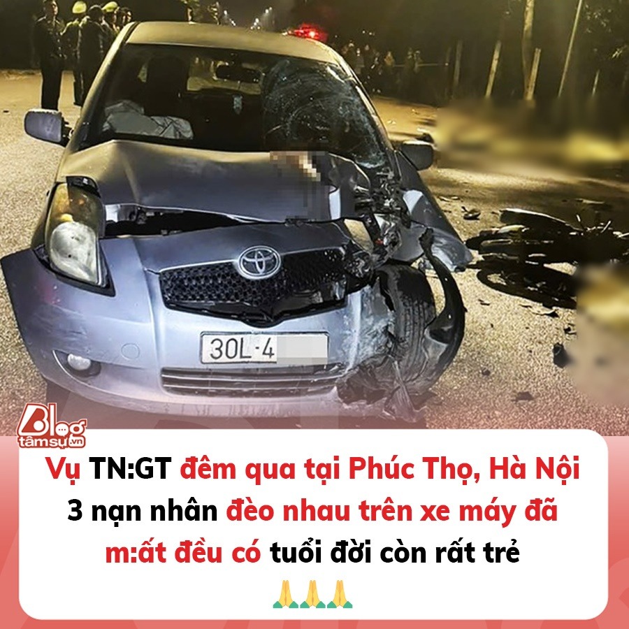 3 nạn nhân trong vụ tai nạn giao thông đêm 25/2 ở Phúc Thọ có tuổi đời còn rất trẻ