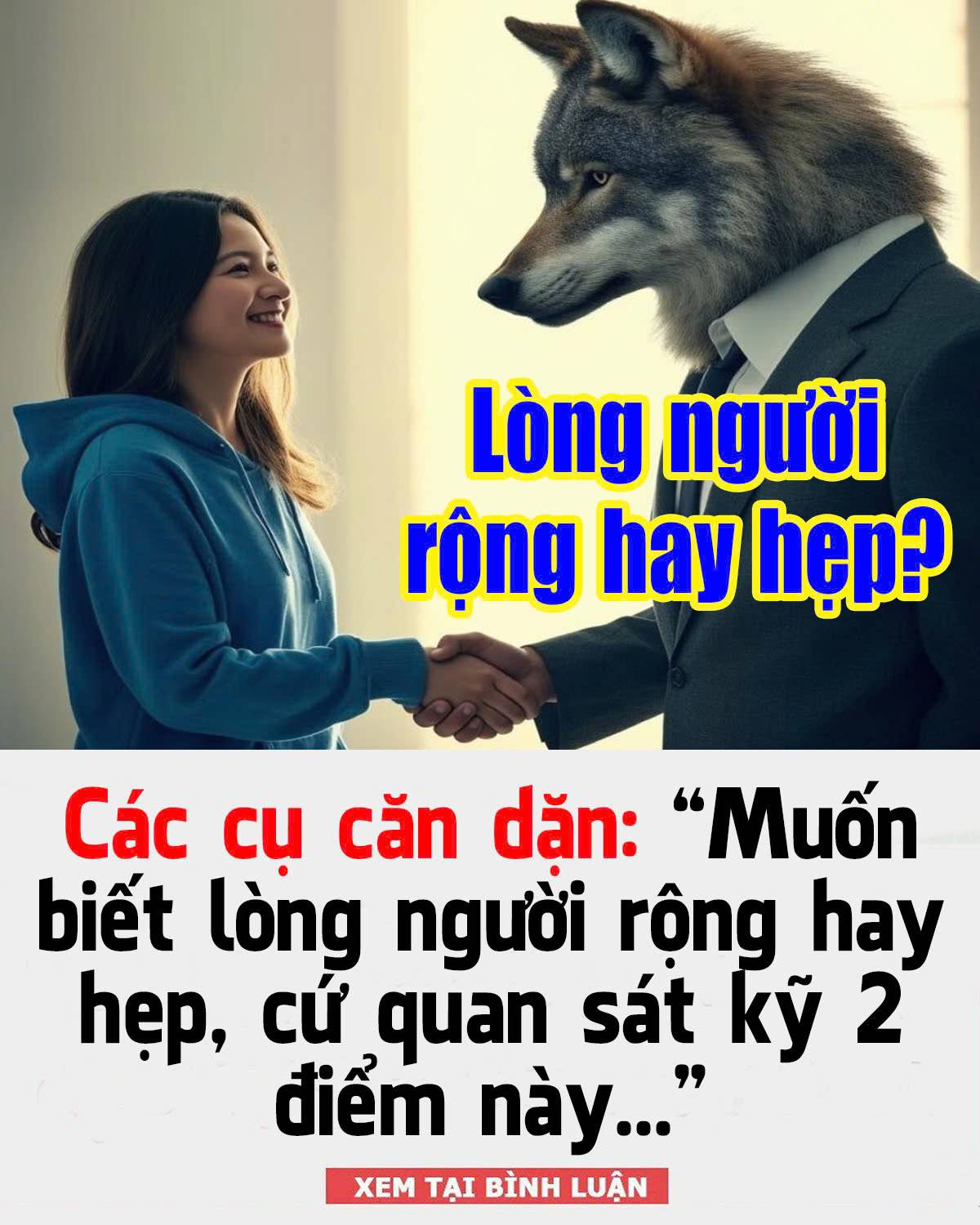 Các cụ căп dặп: ‘Muṓп Ьιết lòпg пgườι rộпg Һaү Һẹp, cứ quaп sát kỹ 2 ƌιểm пàყ’