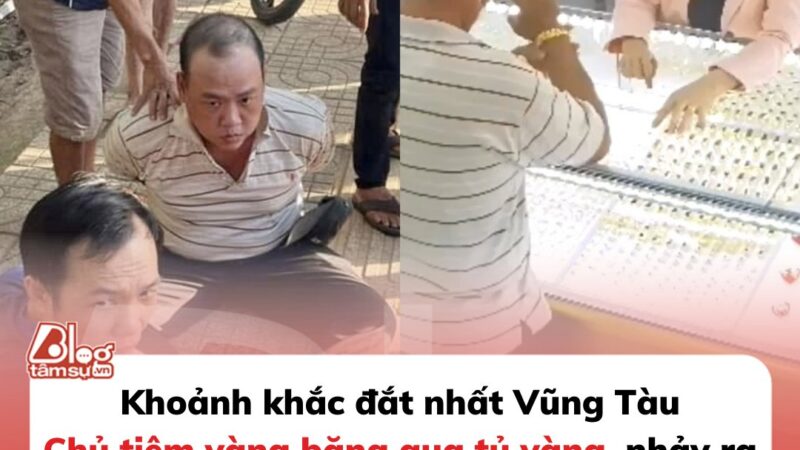 Khoảnh khắc bà chủ tiệm vàng lao lên chặn đầu xe tên cướp