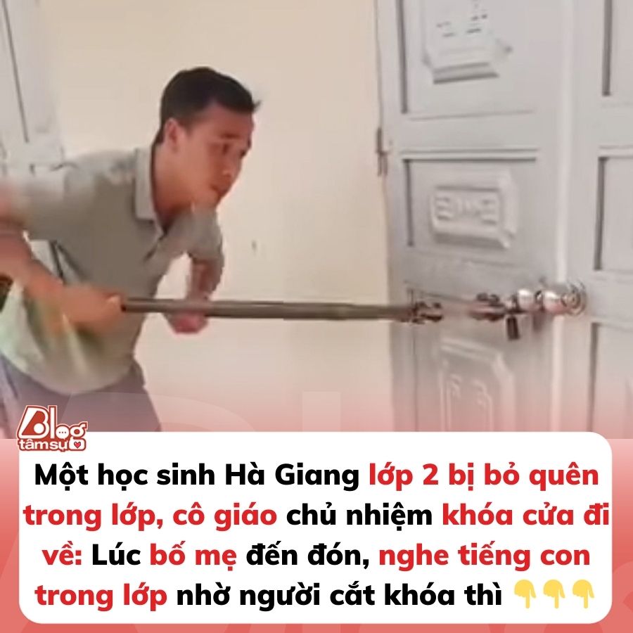 Một học sinh lớp 2 bị bỏ quên trong lớp, cô giáo chủ nhiệm khóa cửa đi về