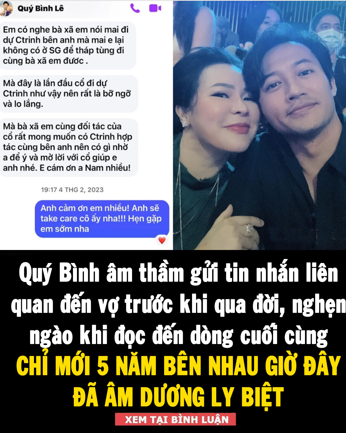 Quý Bình âm thầm gửi tin nhắn liên quan đến vợ trước khi qua đời, nghẹn ngào khi đọc đến dòng cuối cùng