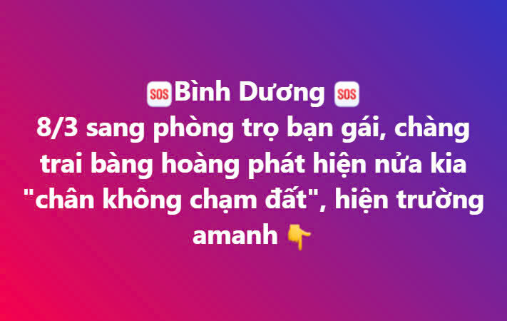 Nam thanh niên về phòng trọ phát hiện bạn gái treo lơ lửng