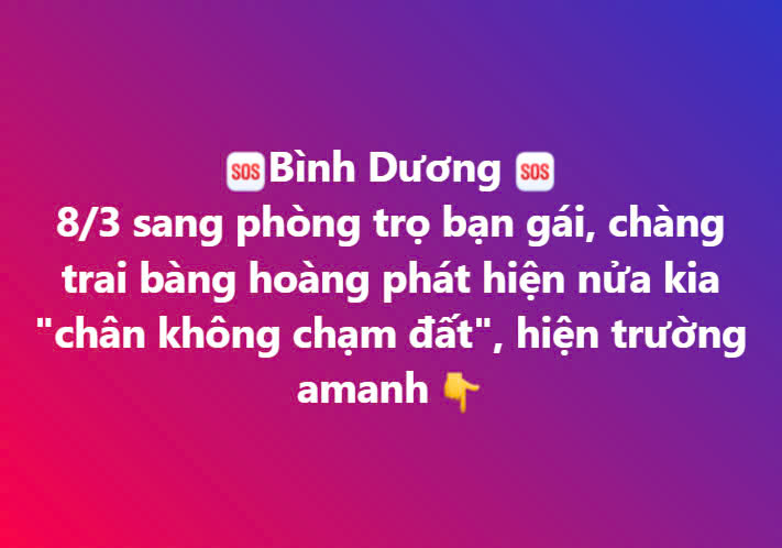 Nam thanh niên về phòng trọ phát hiện bạn gái treo lơ lửng