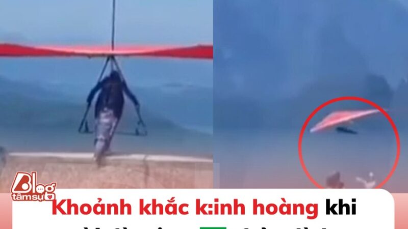 Khoảnh khắc ki:nh hoàng khi người đàn ông nhảy dù lượn rơi từ độ cao 200m xuống đất tuvong tại chỗ