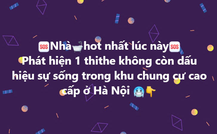 Phát hiện th:i th:ể trong nhà tắm khu chung cư cao cấp ở Hà Nội